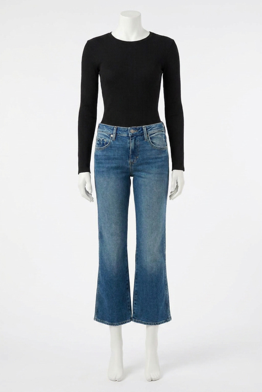 NEW AMO karla crop boot jeans in dearest